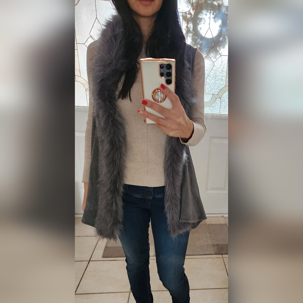 Fur detail vest